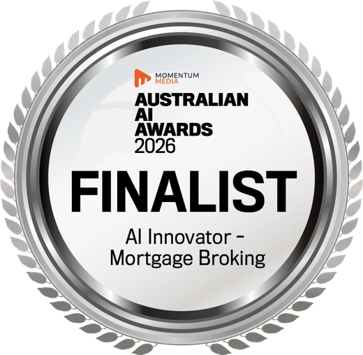 Australian AI Awards 2026 finalist badge — AI Innovator, Mortgage Broking